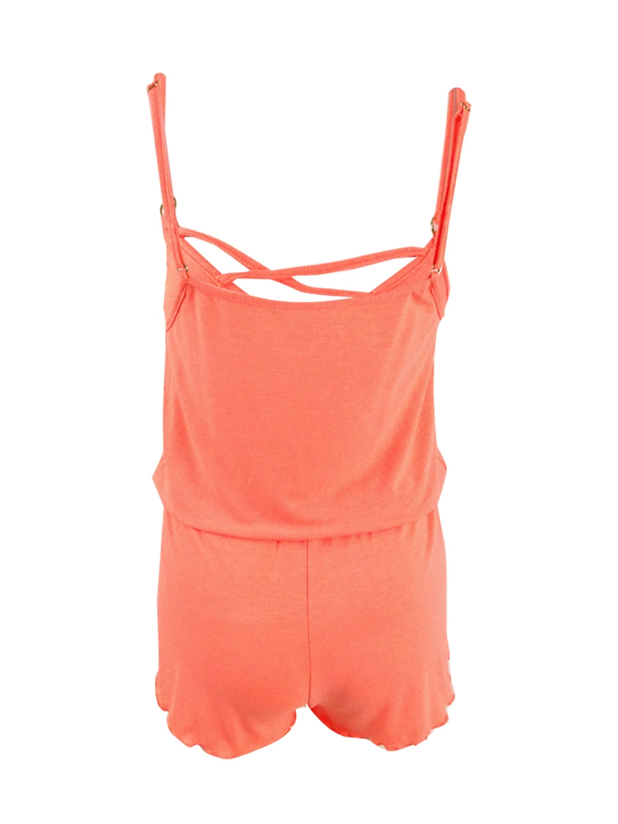 California Waves Atomic Sunset Juniors Orange Swimsuit Cover up Romper