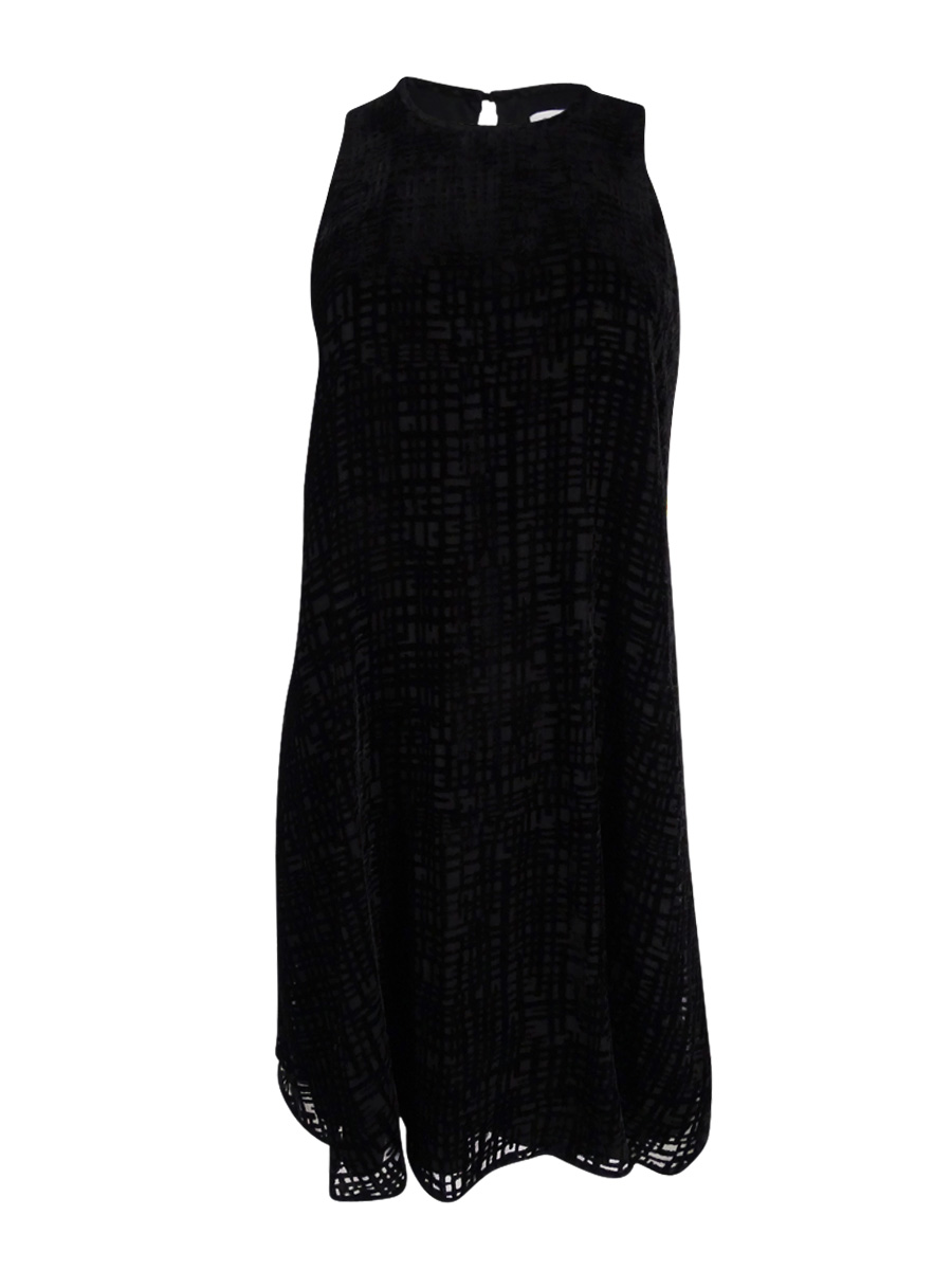 calvin klein floral burnout velvet shift dress