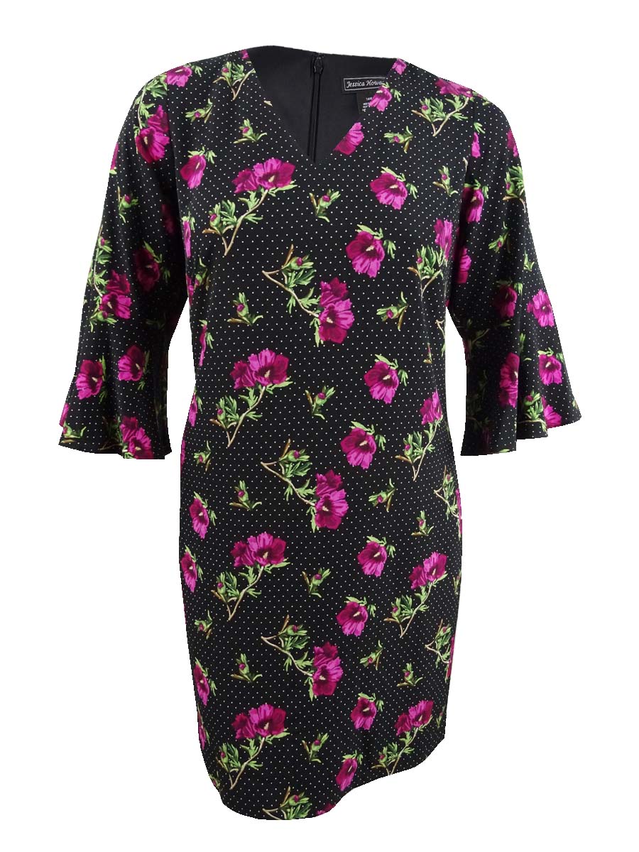 jessica howard womens long sleeve floral shift dress Home
