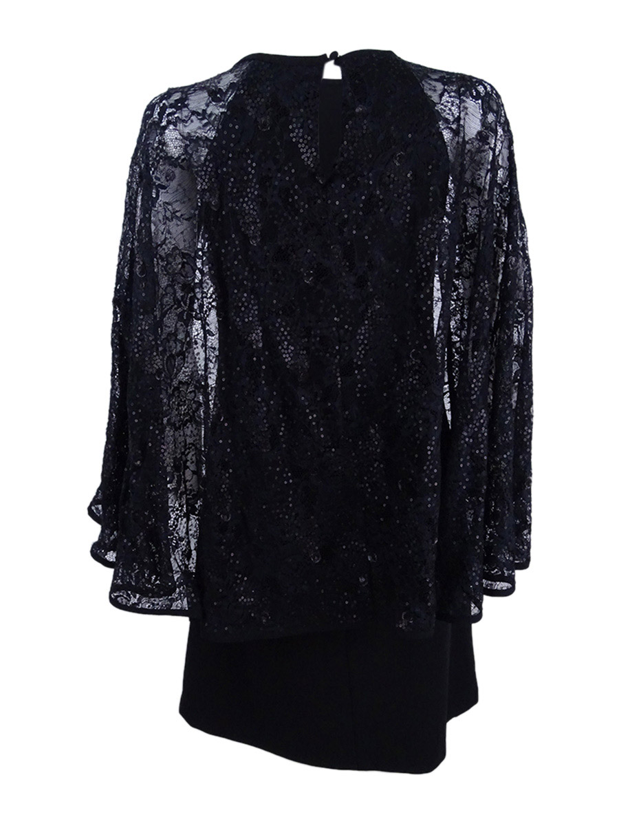 Calvin Klein Plus Sequined Lace Capelet 