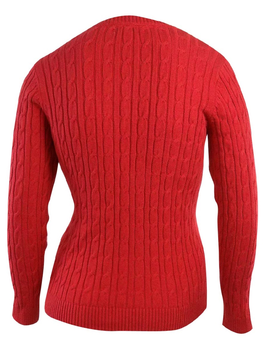 Charter Club 5457 Womens Red Cable Knit Pullover Sweater Top Plus 0x