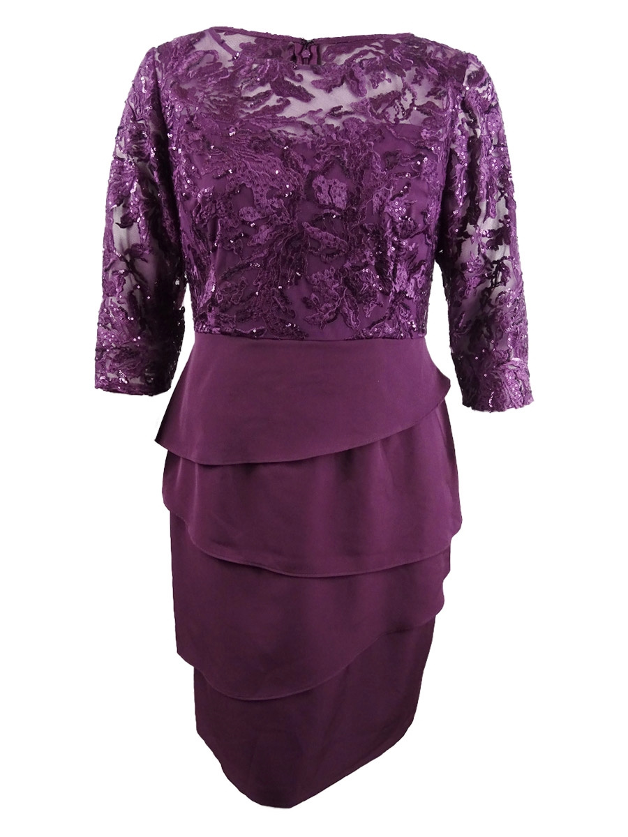 Alex Evenings Women's Petite Embroidered Tiered Dress | eBay