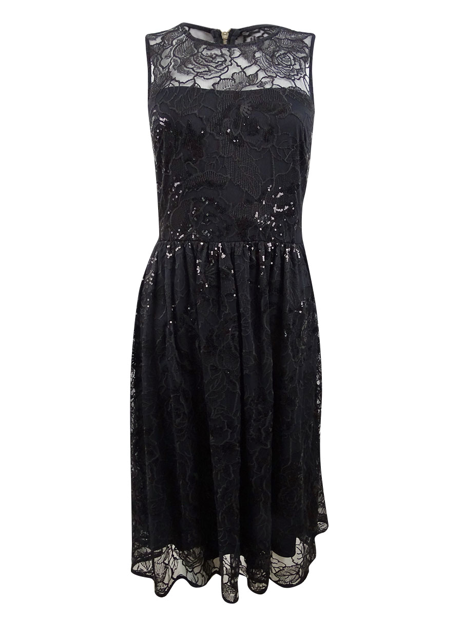 green emerald velvet dress Calvin Klein Women's Petite Round Neck Fit and Flare Dress with Sheer  Inserts, Serene, 2P: Buy Online at Best Price in UAE main image 0