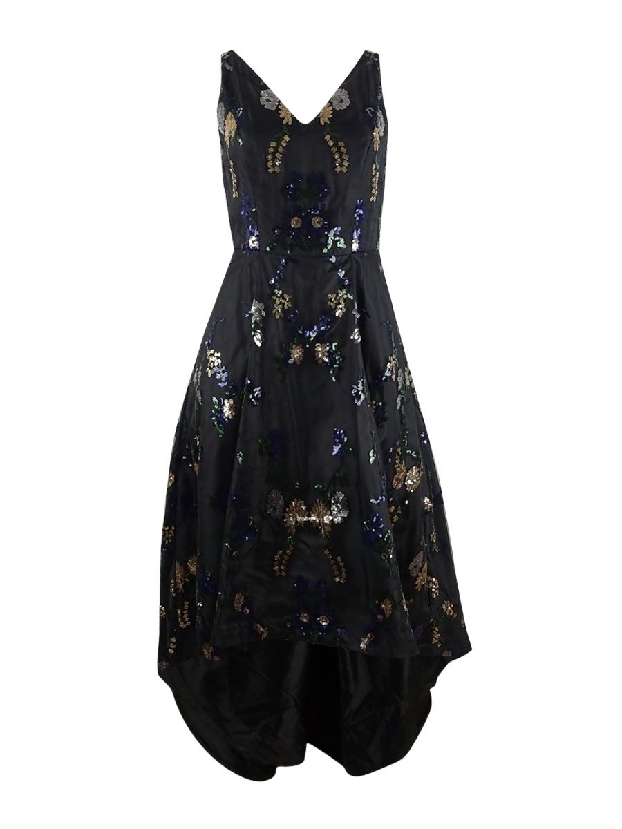 calvin klein floral sequin dress Calvin Klein Womens Sequined V-Neck Cocktail and Party Dress Black 10 at  Amazon Women's Clothing store