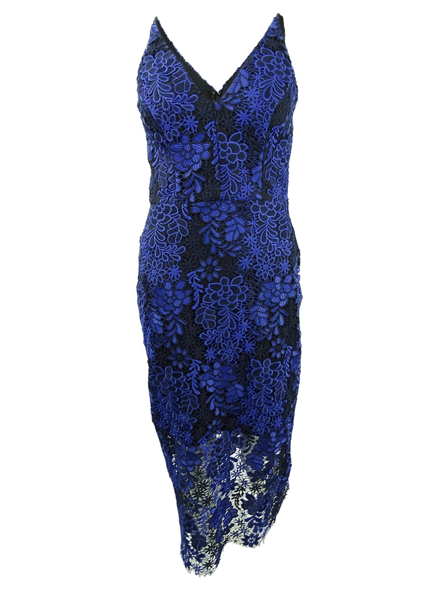 xscape embroidered floral lace sheath dress Xscape Women's Off-The-Shoulder Pleated-Waist Gown - Navy main image 1