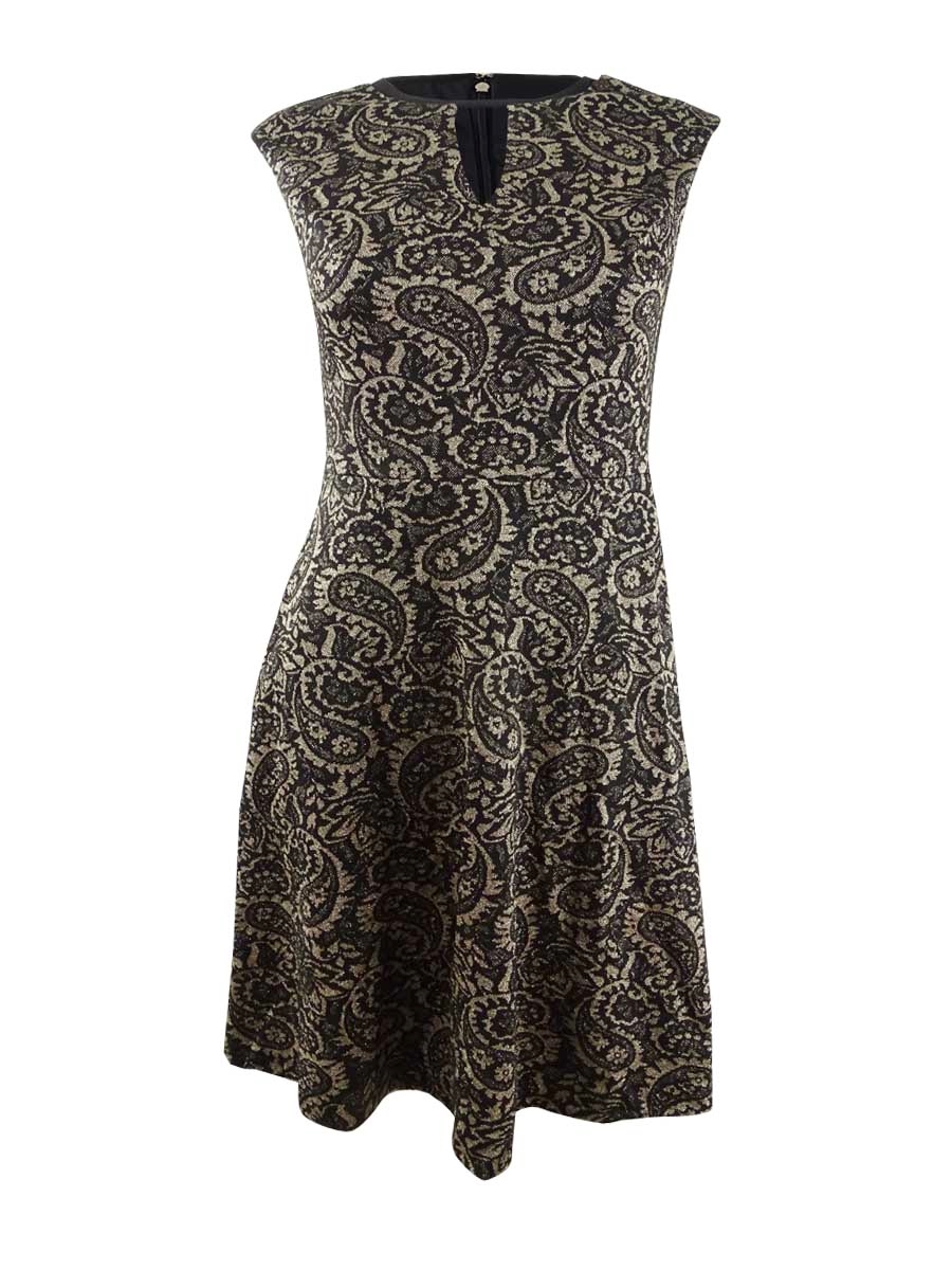 tommy hilfiger printed a line dress Women's Paisley-Print A-Line (14, Black/Gold) Size:US 26W Add to your variety Wings Harper PS: A-Line Plus