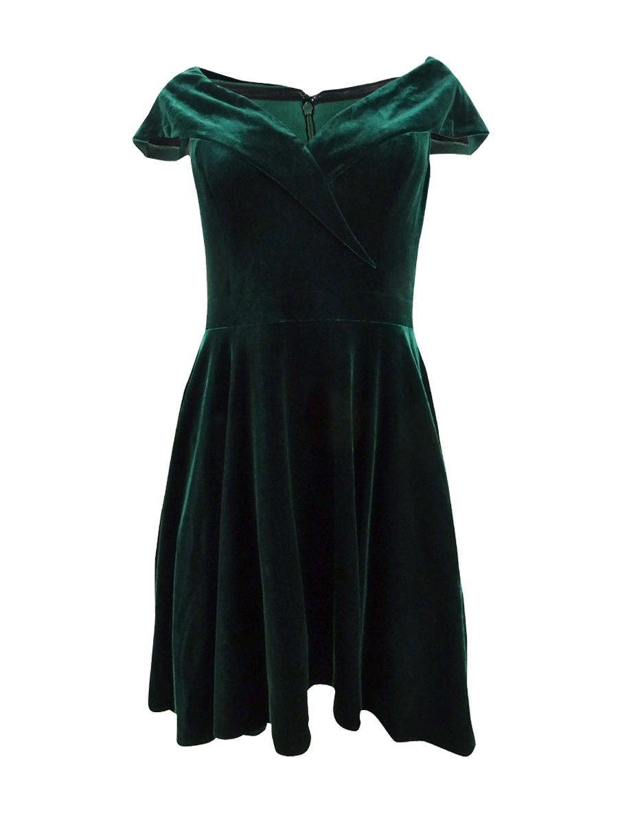Shoulder Velvet Fit \u0026 Flare Dress | eBay