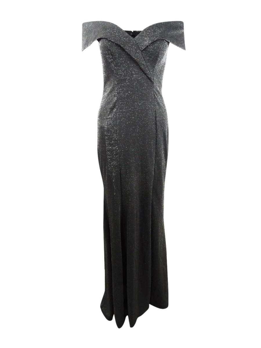xscape silver dress Xscape Silver Metallic Halter Evening Gown Size 6