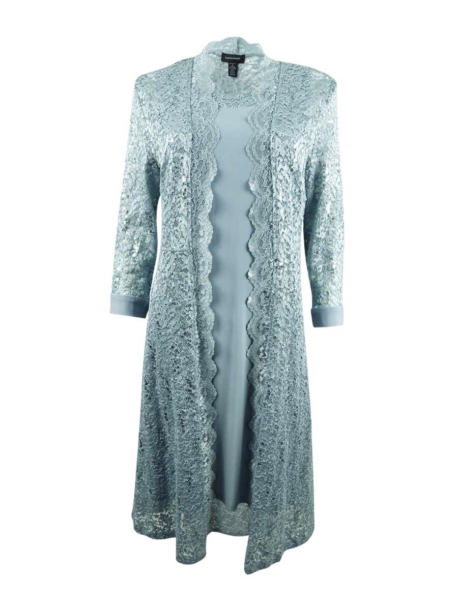 r&m richards women's lace jacket dress R & M Richards 3/4 Sleeve Scoop Neck Lace 2-Piece Jacket Dress