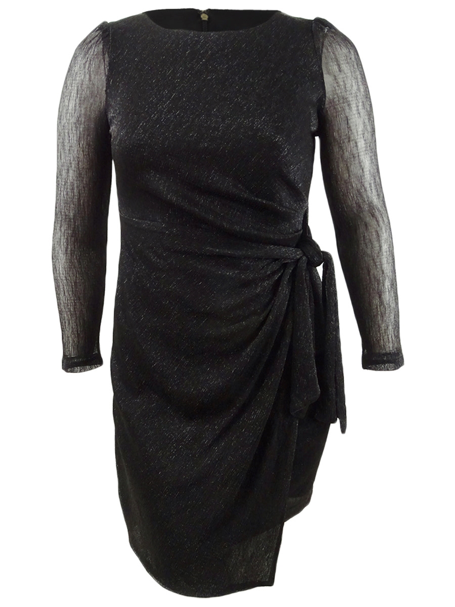 tommy hilfiger metallic sheath dress Tommy Hilfiger Essentials Sheath Dress Metallic Plaid Sleeveless  Asymmetrical 8