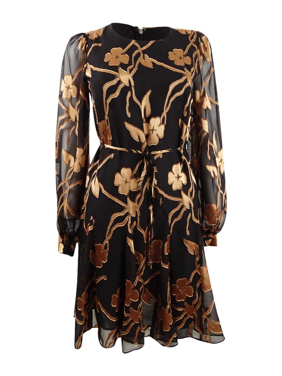 Tommy Hilfiger Women's Petite Chiffon Burnout Trapeze Dress (0P