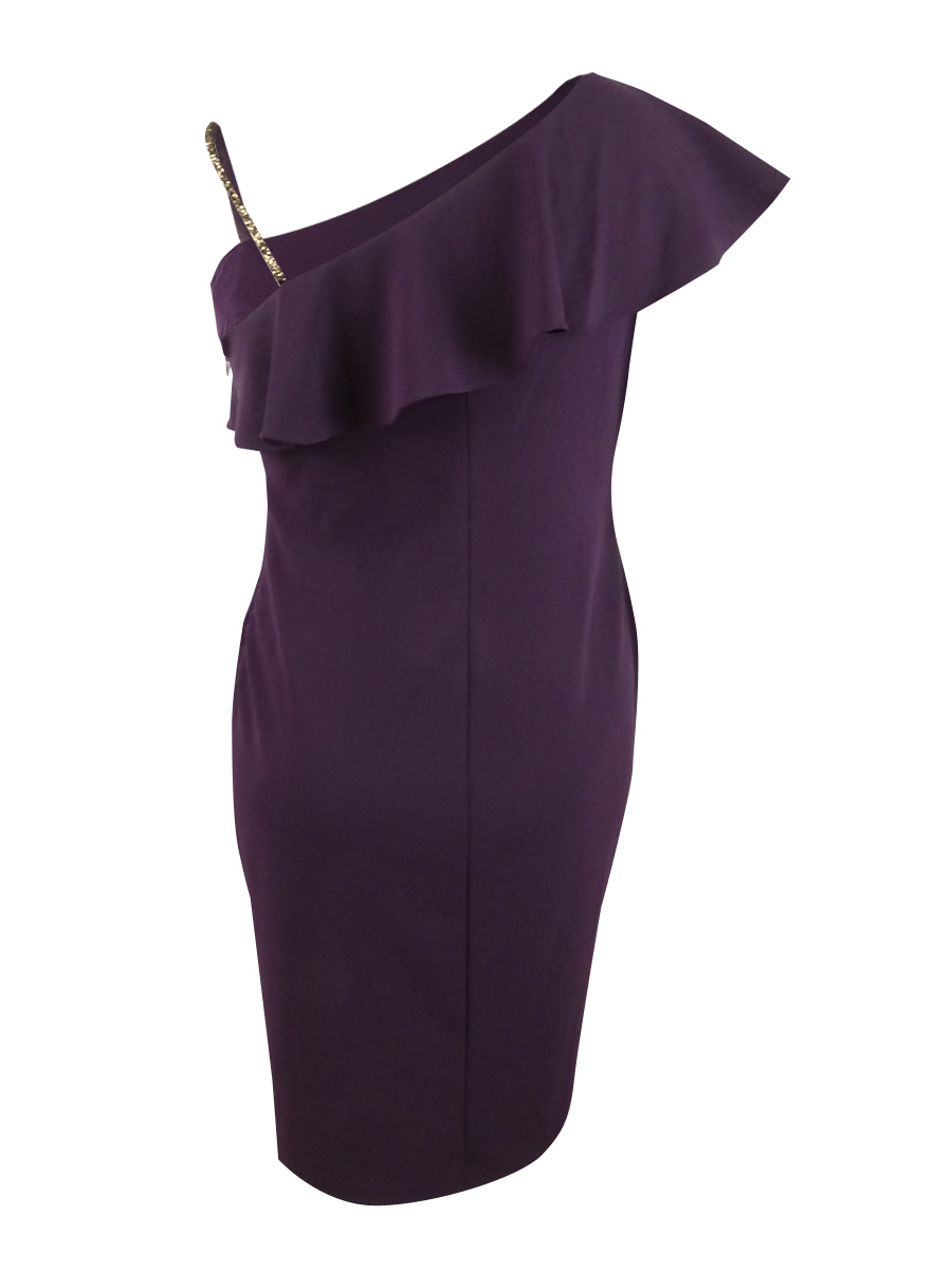 Lauren by Ralph Lauren Women&rsquo;s Embellished Ruffled Cocktail Dress