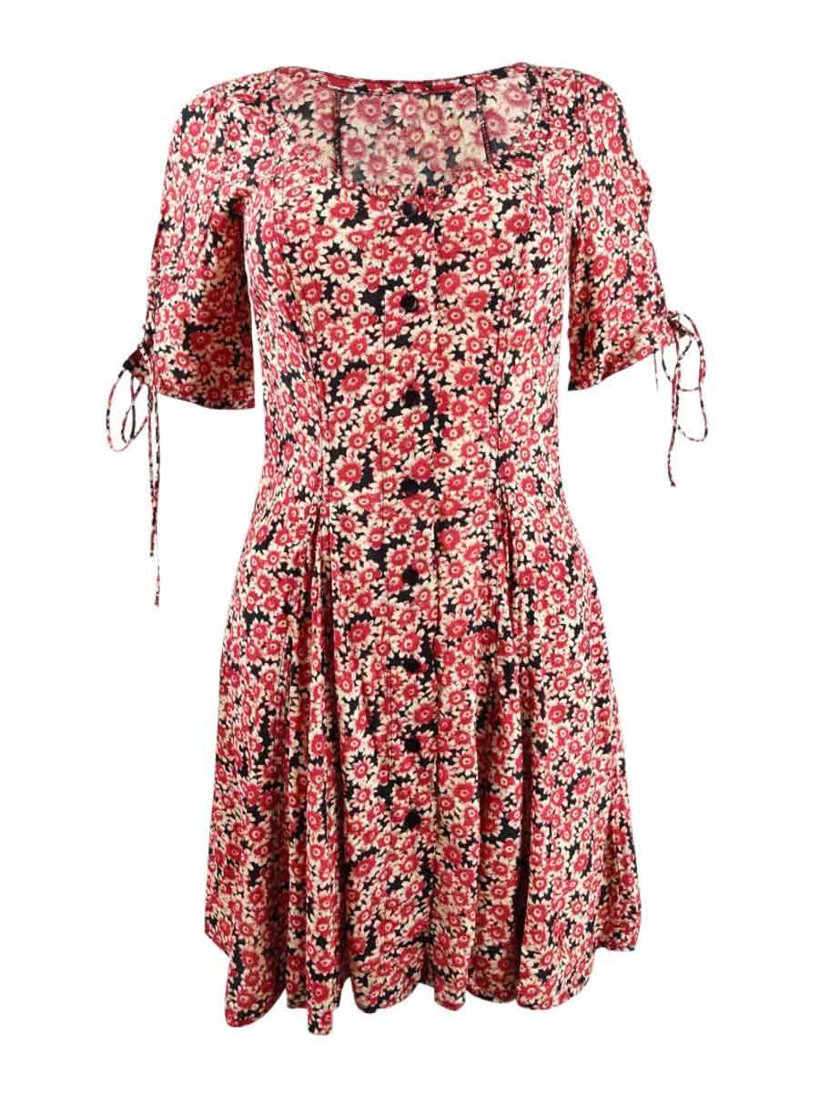 Free People Laced Up Mini Dress, Womens, XS, Black Combo
