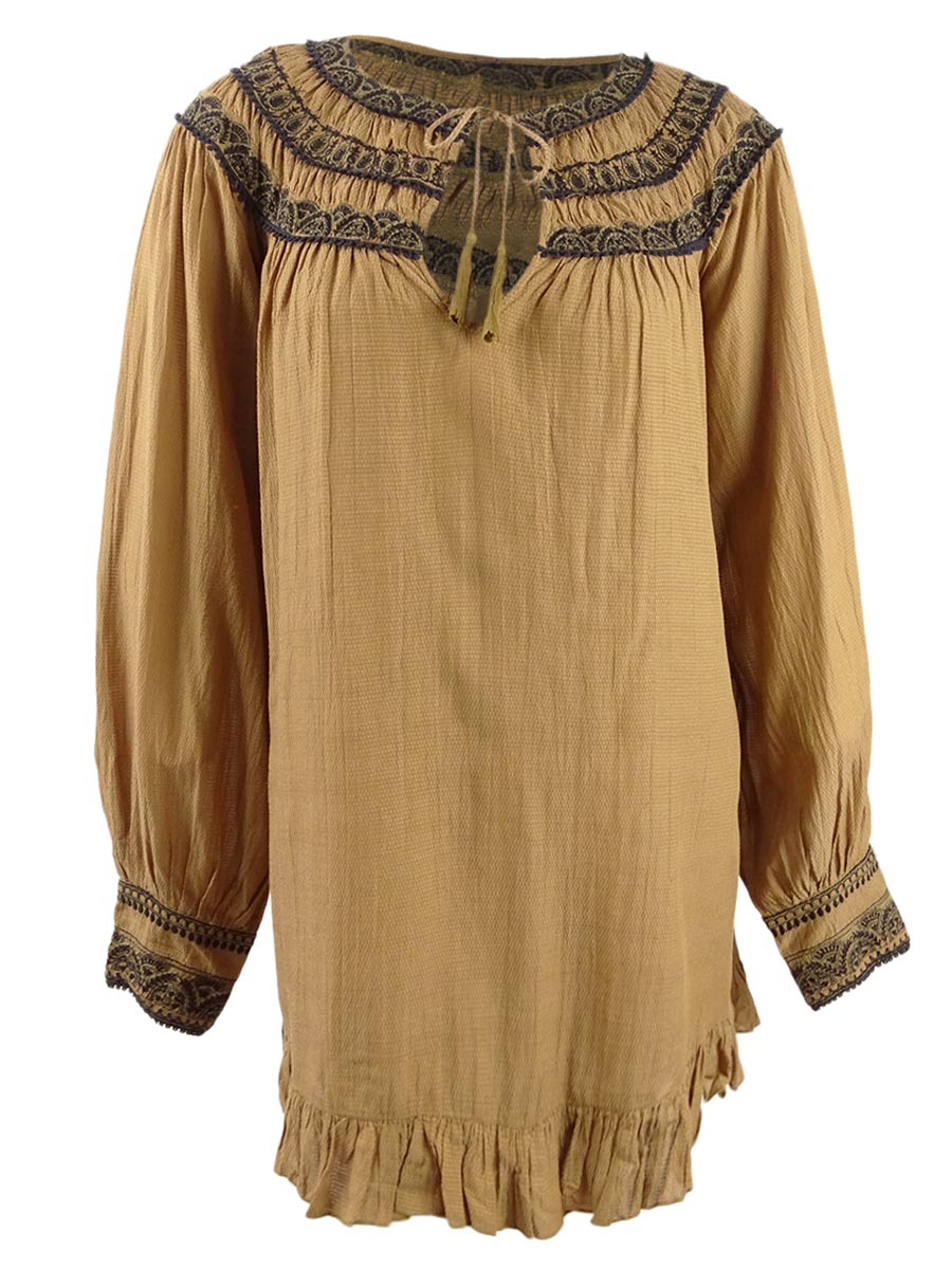 erin mini dress free people Free People Erin Skater Linen Mini Dress Womens XS Ruffle Sleeve Open Back  Tie