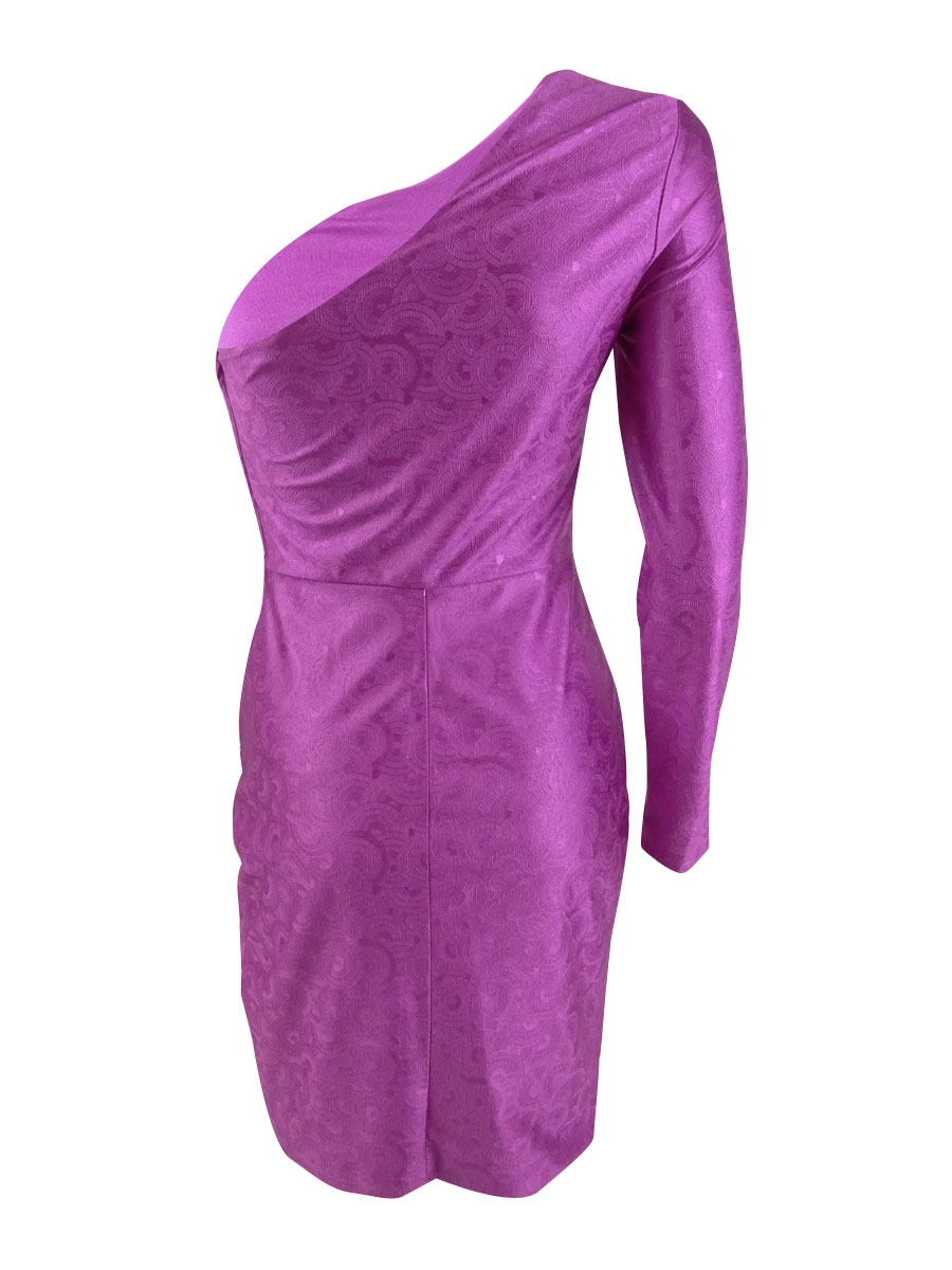 City Studio Sheath Dress Purple Size 7 Junior Circlepattern Cutout 201