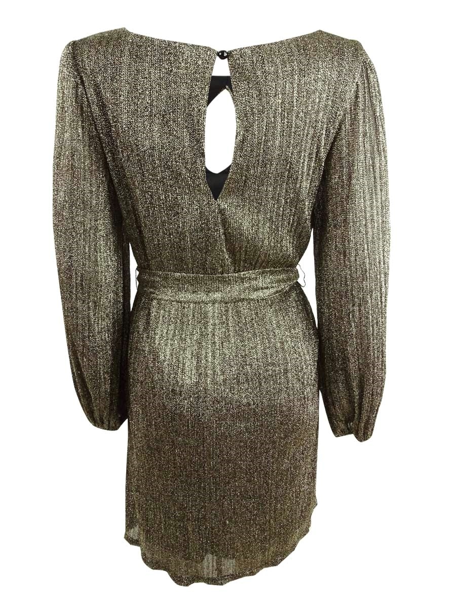 City Studios Juniors' Metallic Pleated Keyhole Dress eBay