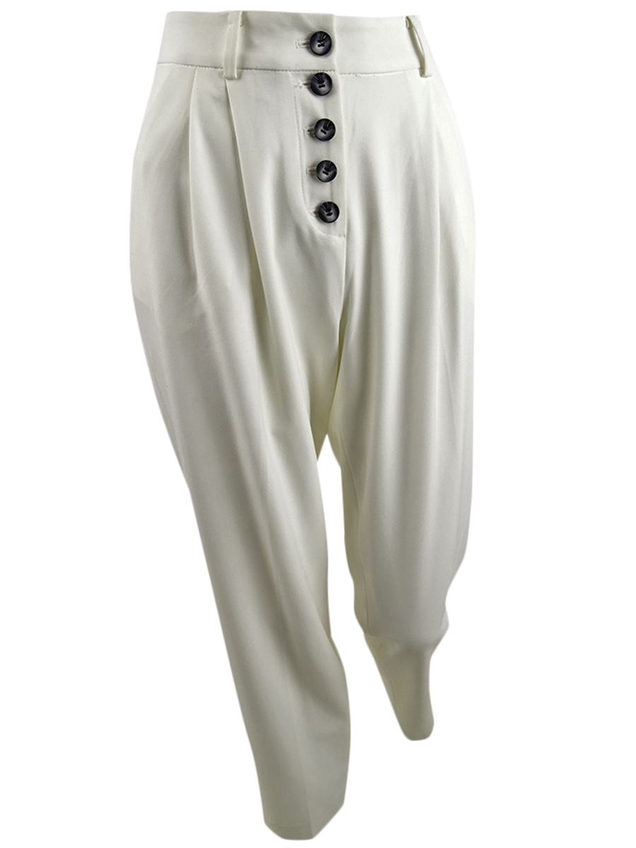 Button-Front Pleated Pants | eBay