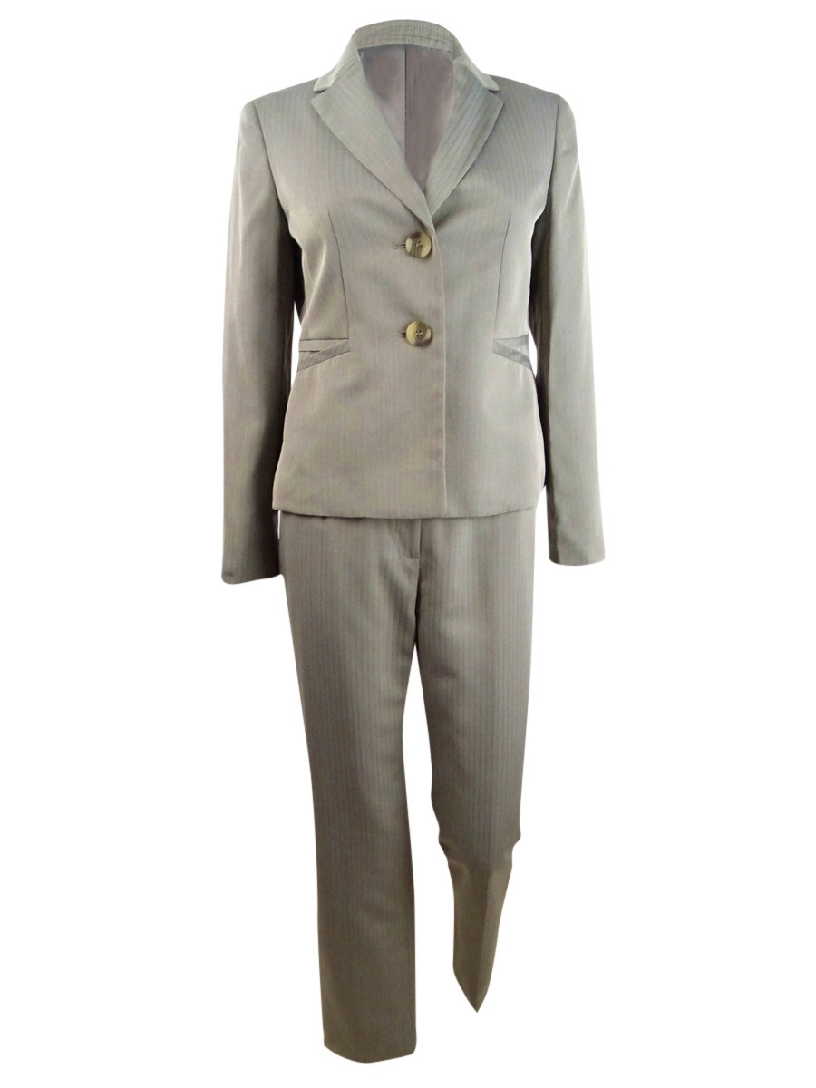 Le Suit Women's Petite Straight-leg Tonal-Striped Pants Suit (4P Le Suit Women's Petite Straight-Leg Tonal-Striped Pants Suit (12P, Dark  Canvas) | eBay