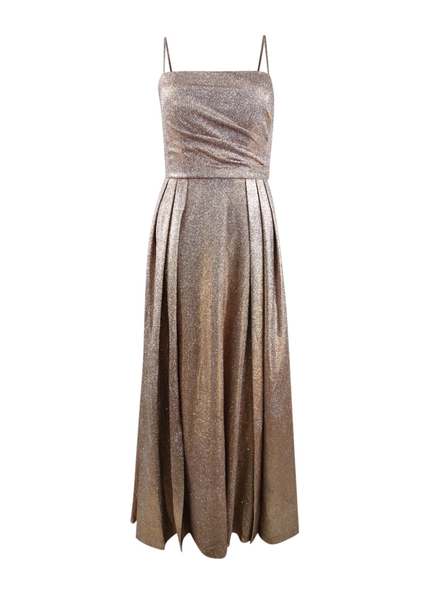 morgan and co rose gold dress & Co. Juniors' Pleated Glitter Gown (5, Gold) sale_Final Sale
