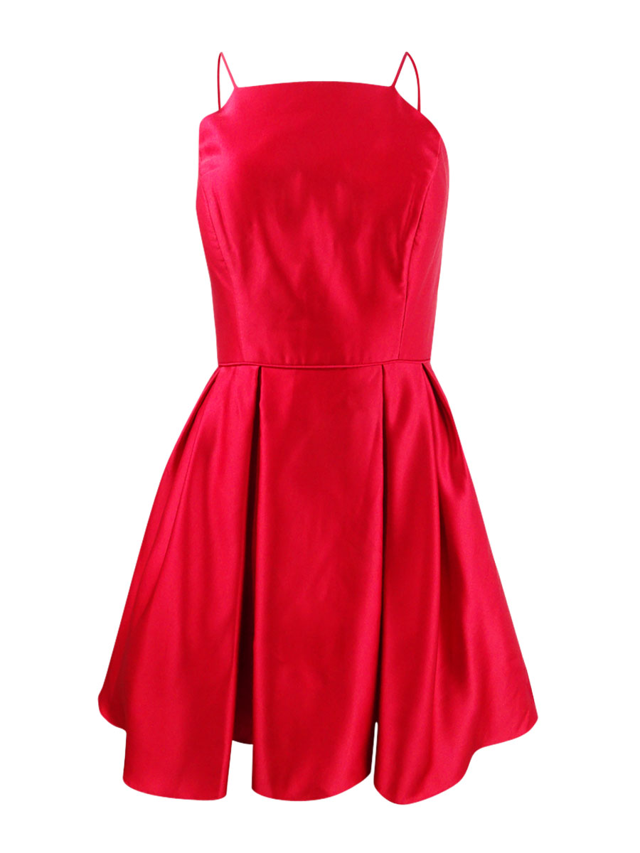 Betsy & Adam Womens Red Spaghetti Strap Short Trapeze Party Dress 10P, Women's