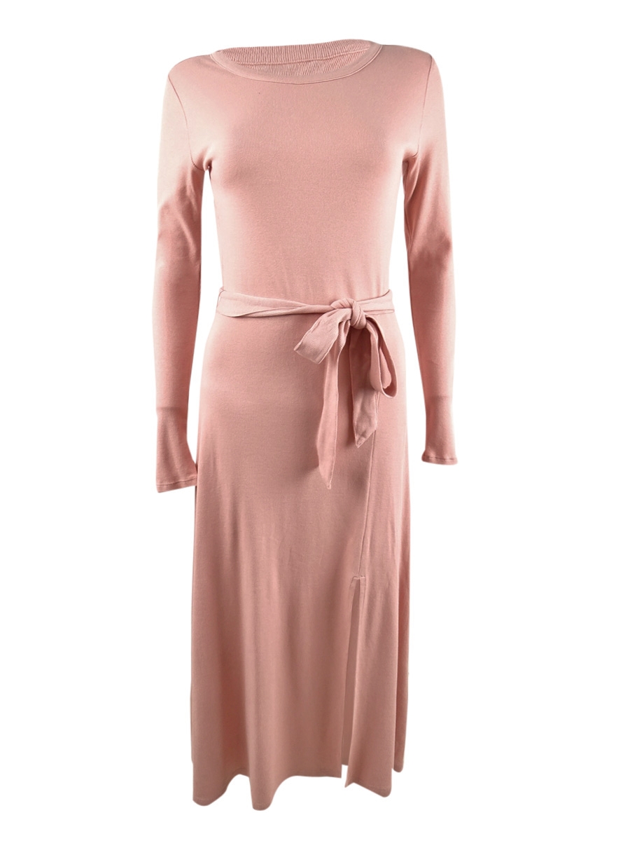 Lauren Ralph Lauren Women's Ribbed Long Sleeve Midi Dress (M, Pale Pink) |  eBay