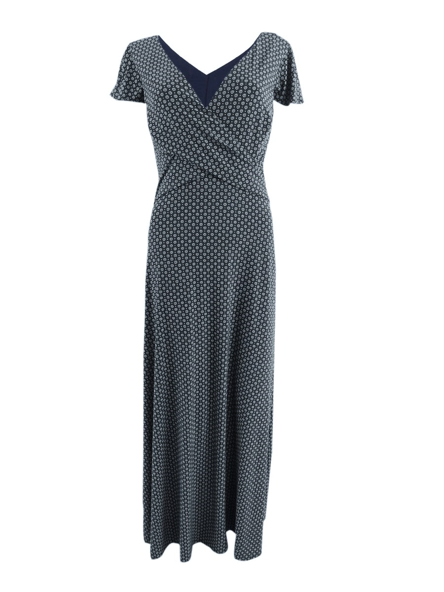 lauren ralph lauren printed jersey dress Lauren Ralph Lauren Women's Print Jersey Dress (4, Navy)