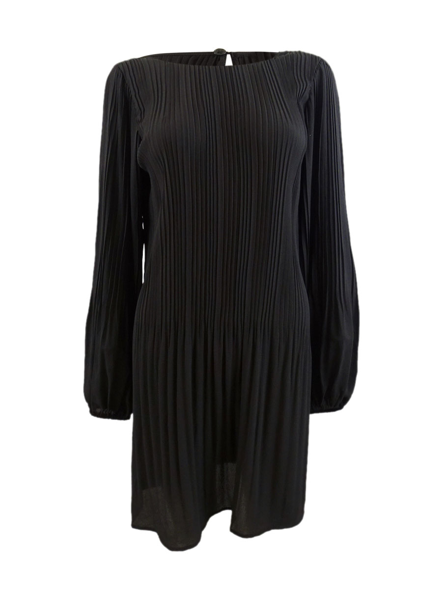 michael kors pleated mini dress Pleated Crepe Mini Dress in BLACK - Sale