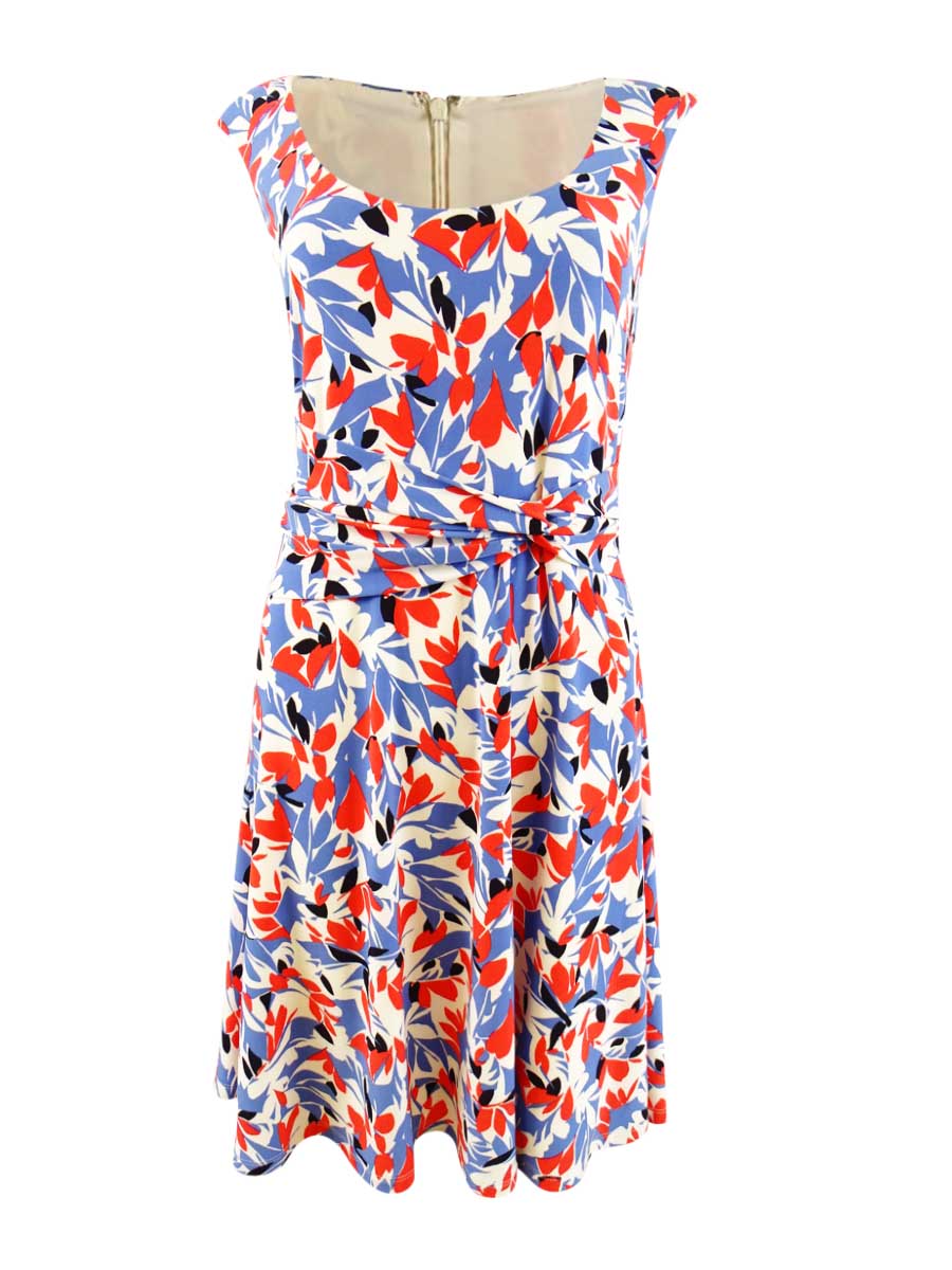 lauren ralph lauren floral jersey dress Lauren Ralph Lauren Women's Floral Jersey Dress (6, Blue/Orange)
